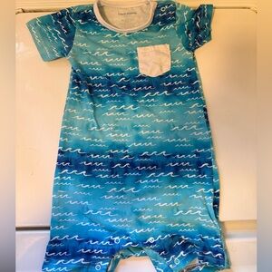 Coco Moon Hawaii romper wave pattern bamboo 6-12 months
